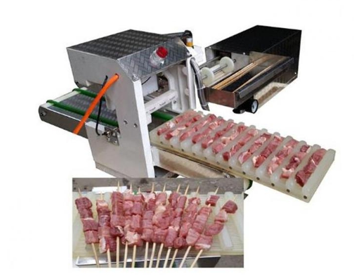 High Efficient Automatic Beef Lamb Skewer Bamboo Making Machine-Lamb slicer, beef slicer,sheep Meat string machine, cattle meat string machine, Multifunctional vegetable cutter, Food packaging machine, China factory, supplier, manufacturer, wholesaler