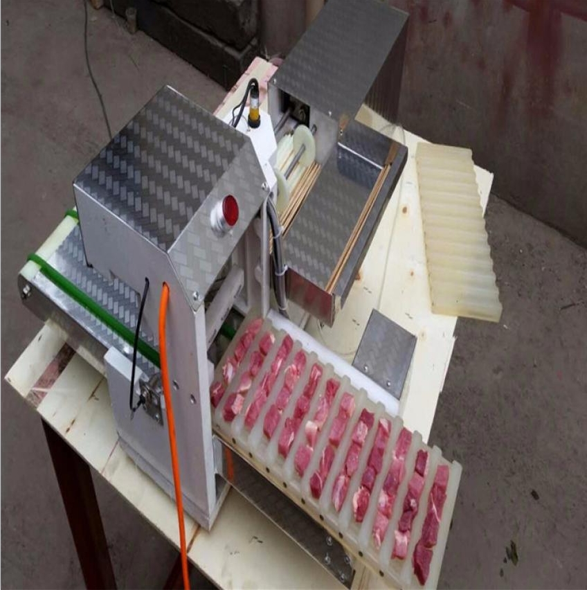 The automatic meat string machine is a new type of automatic meat string machine equipment-Lamb slicer, beef slicer,sheep Meat string machine, cattle meat string machine, Multifunctional vegetable cutter, Food packaging machine, China factory, supplier, manufacturer, wholesaler