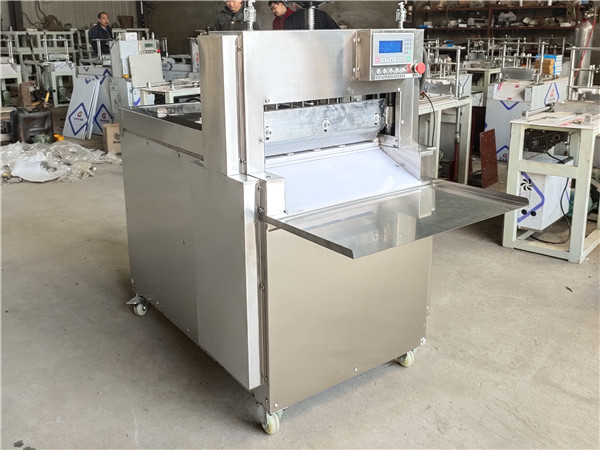 Operation process of CNC lamb slicing machine-Lamb slicer, beef slicer,sheep Meat string machine, cattle meat string machine, Multifunctional vegetable cutter, Food packaging machine, China factory, supplier, manufacturer, wholesaler