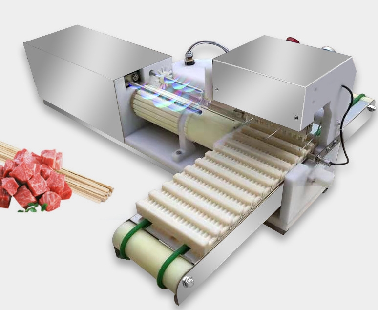 The operation process of the large mutton stringing machine is still very simple-Lamb slicer, beef slicer,sheep Meat string machine, cattle meat string machine, Multifunctional vegetable cutter, Food packaging machine, China factory, supplier, manufacturer, wholesaler