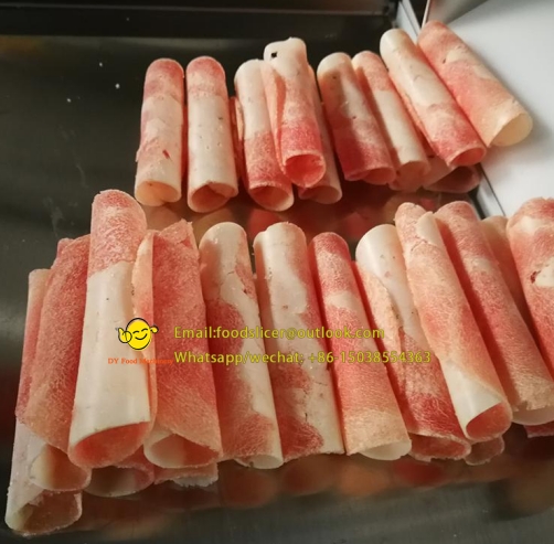 How to cut mutton rolls with mutton slicing machine-Lamb slicer, beef slicer,sheep Meat string machine, cattle meat string machine, Multifunctional vegetable cutter, Food packaging machine, China factory, supplier, manufacturer, wholesaler